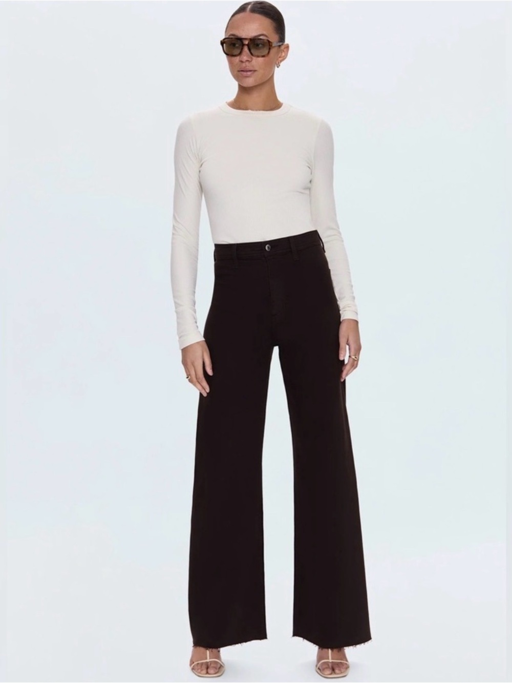 NWT PISTOLA PENNY HIGH RISE WIDE LEG JEAN in MOCHA Size 29